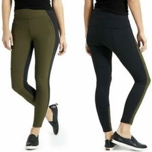 Athleta Highline Hybrid Olive Green and Black Pants